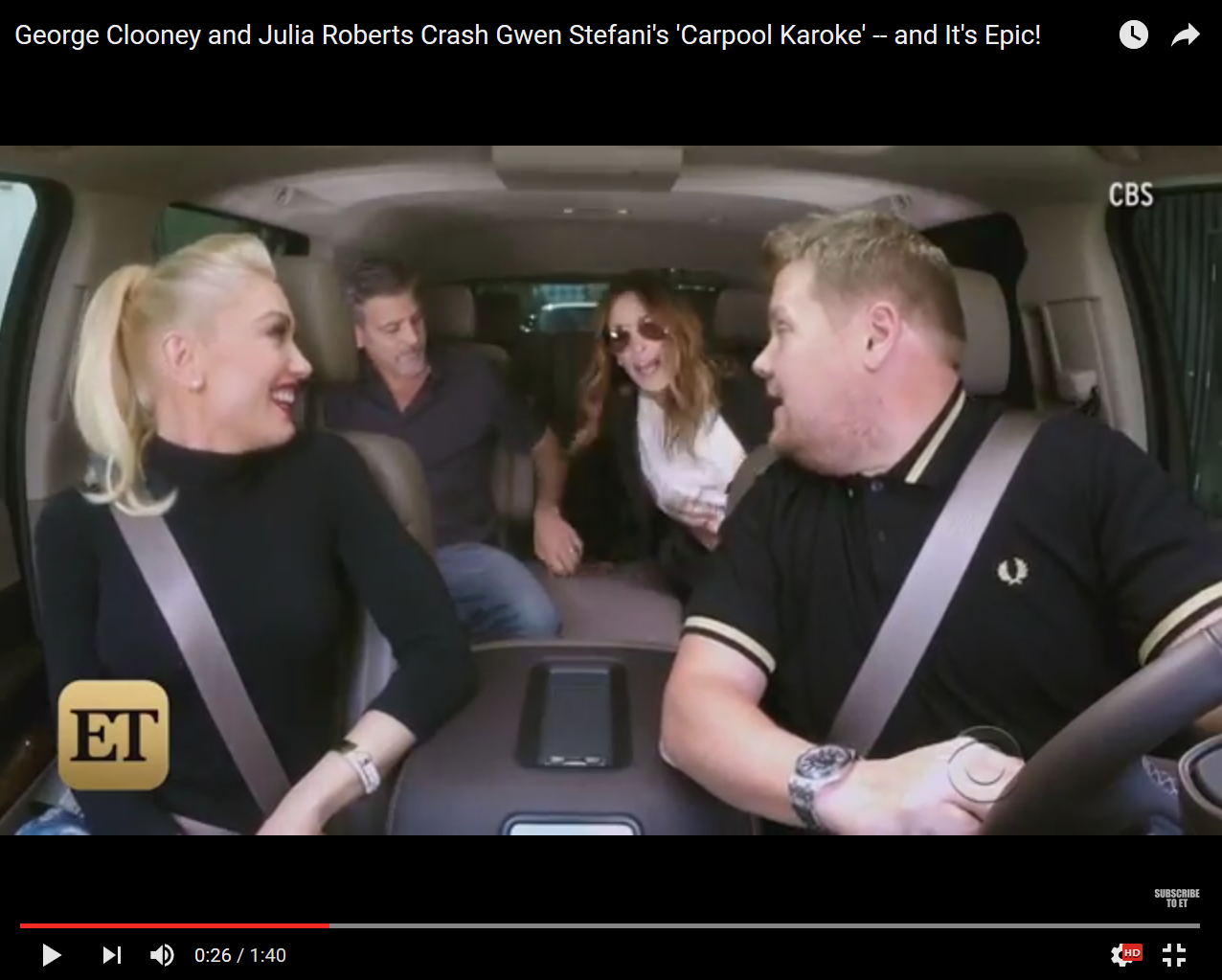 Karaoke im Auto Clooney und Julia Roberts trällern auf der Rückbank