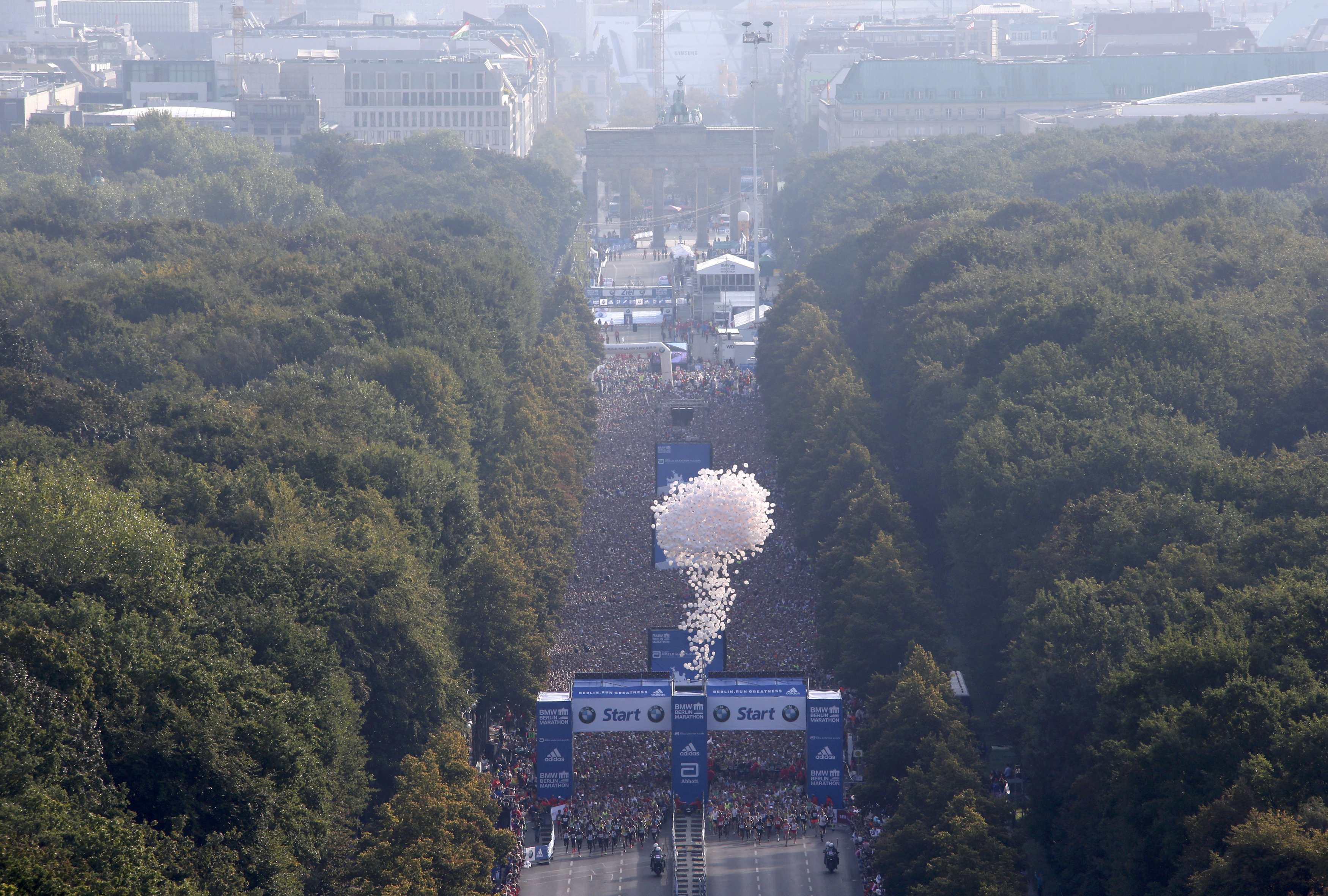Um 9.15 Uhr fiel der Startschuss beim Berlin-Marathon.