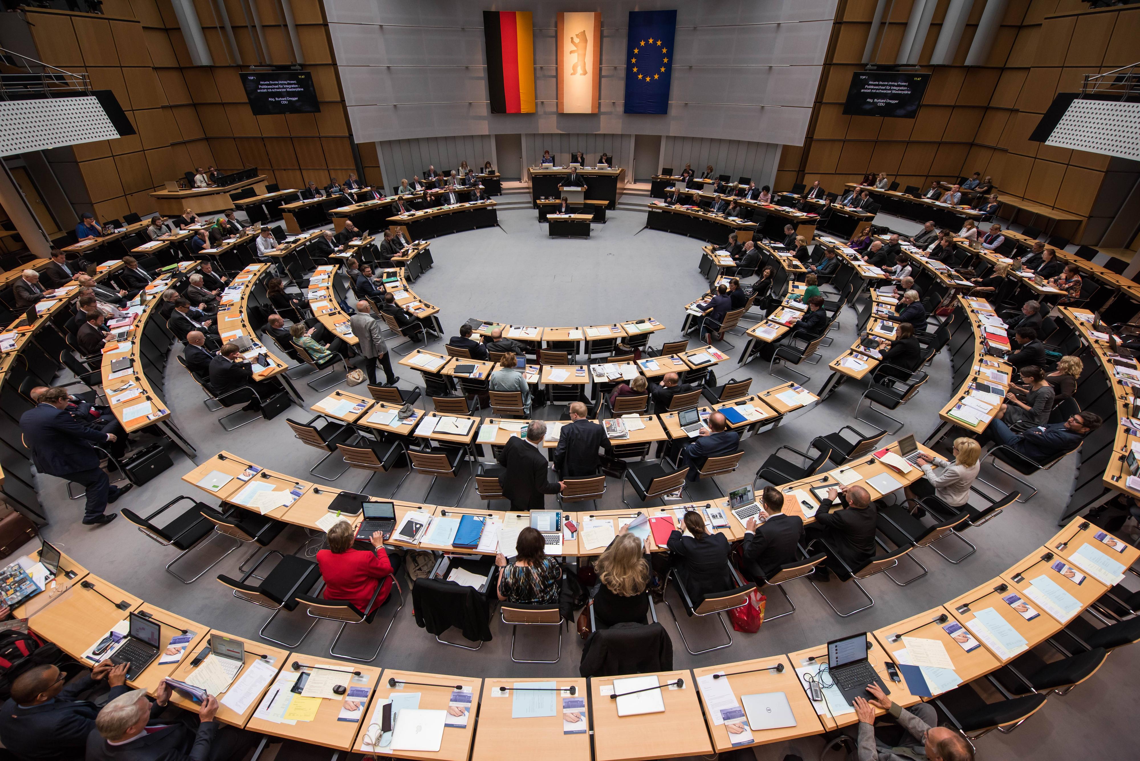 Der Plenarsaal im Berliner Abgeordnetenhaus.