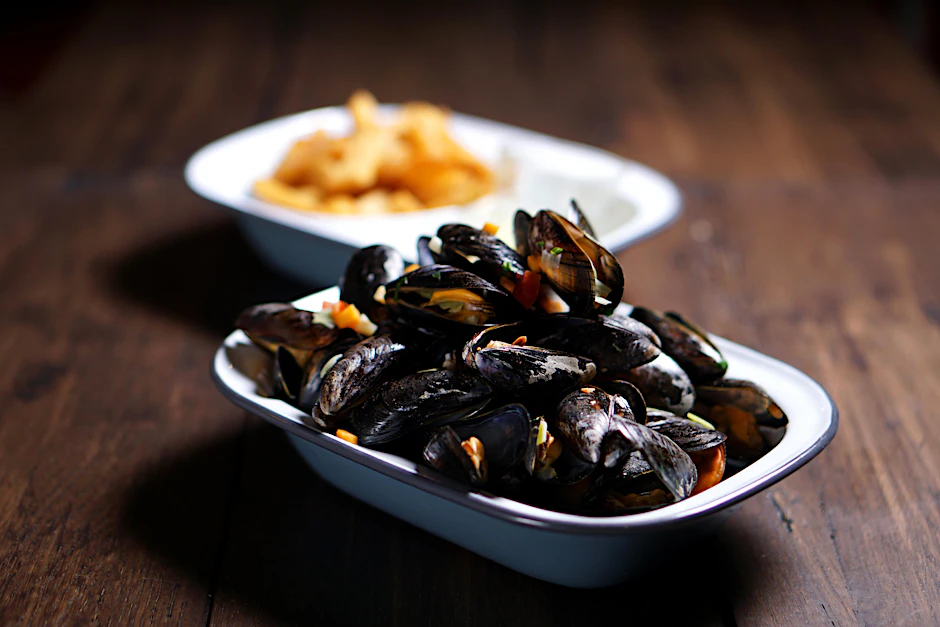Ein Klassiker im Seaside: Moules Frites. Unsere Gastrokritikerin sagt: Die besten, die sie je in Berlin hatte.