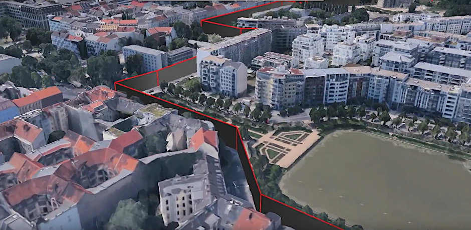 Der Verlauf der ehemaligen Berliner Mauer.