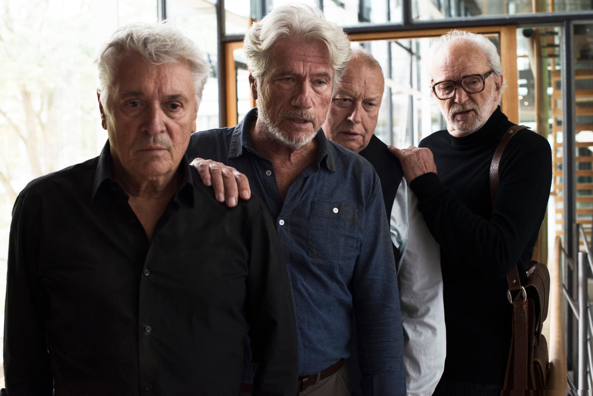 2016: Henry Hübchen mit Jürgen Prochnow, Thomas Thieme und Michael Gwisdek (v.l.) in dem Film "Kundschafter des Friedens".