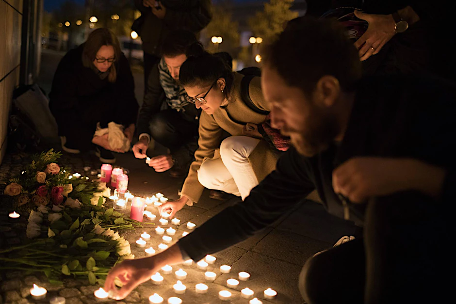 Mahnwache für die getötete Journalistin Daphne Caruana Galizia.