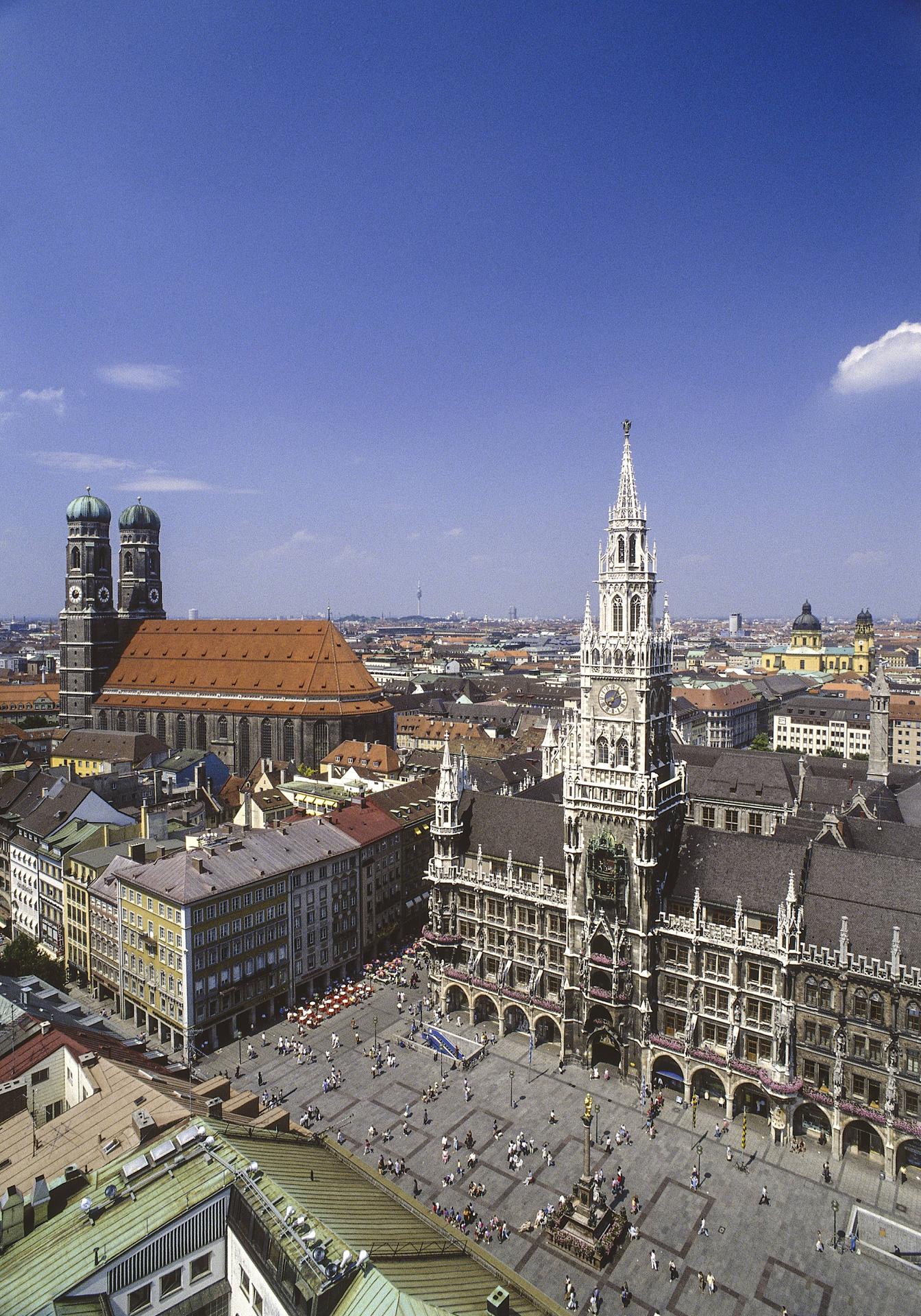 Platz 4: Am Marienplatz in München herrscht immer Trubel. 