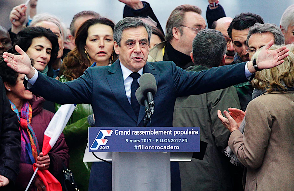 Fillon während seiner Rede in Paris.