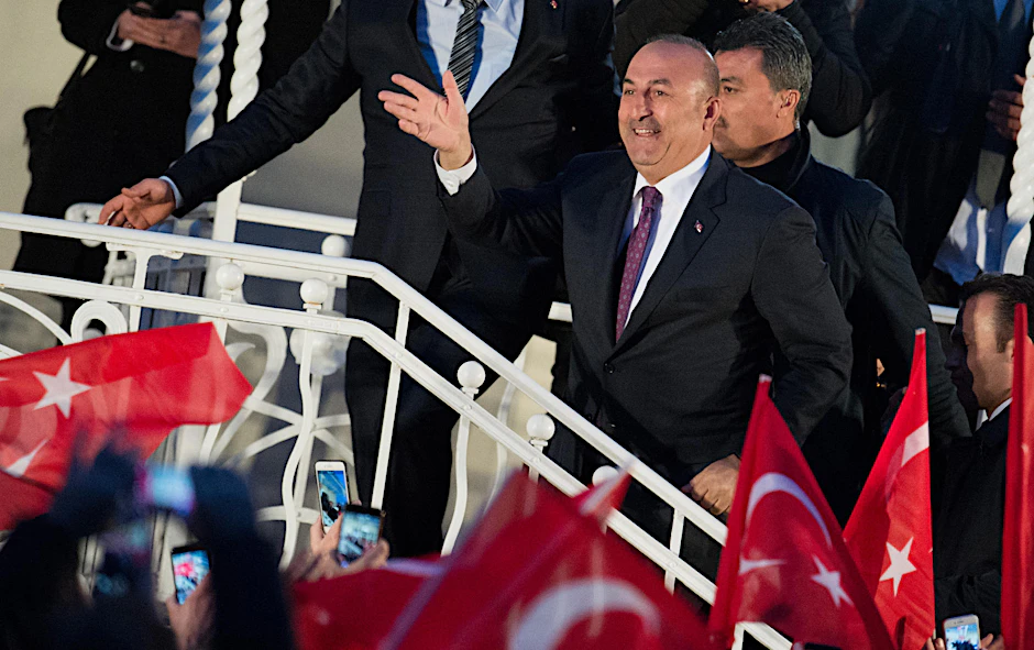 Der türkische Außenminister Mevlüt Cavusoglu in Hamburg