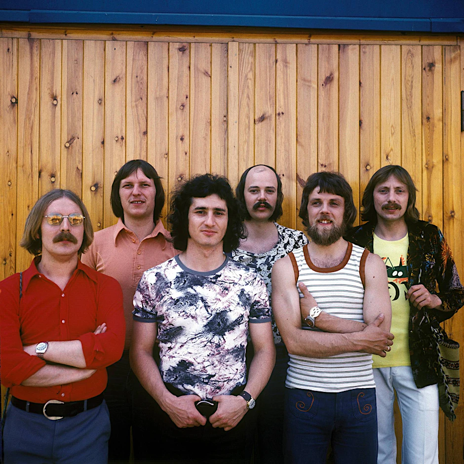 Stern-Combo-Meissen, ca. 1972: Martin Schreier-vorn Mitte, Norbert Jäger, Benno Fiedler, Reinhard Fißler-vorn rechts, Thomas Kurzhals-hinten links