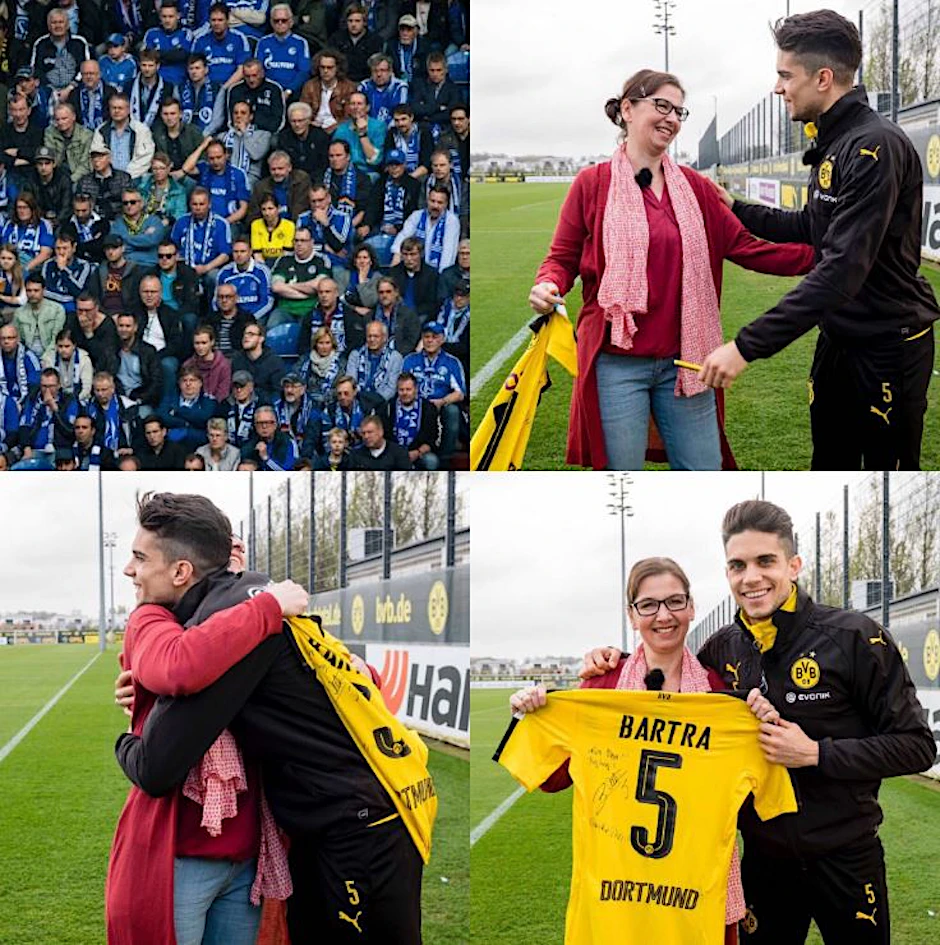 BVB-Innenverteidiger Marc Bartra traf beim Training BVB-Fan Steffi.