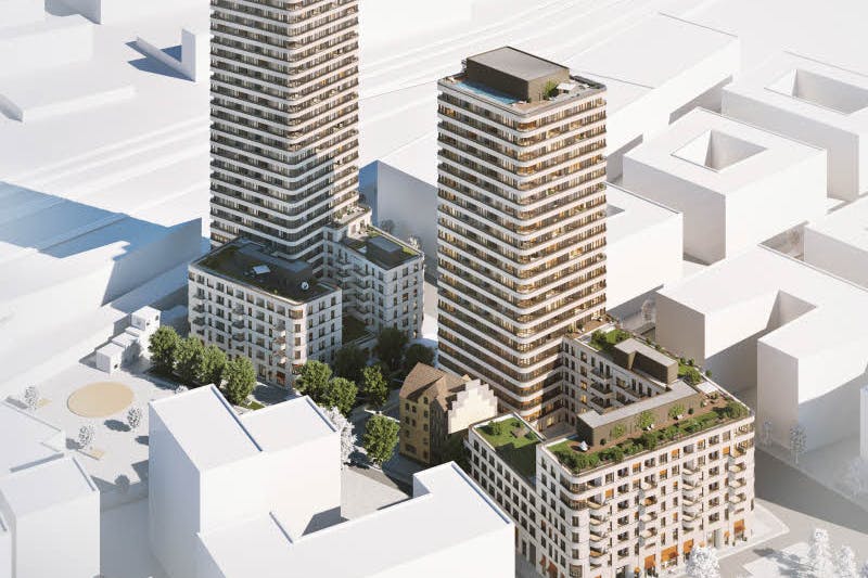 Geplante Wohntürme: das Upside Berlin