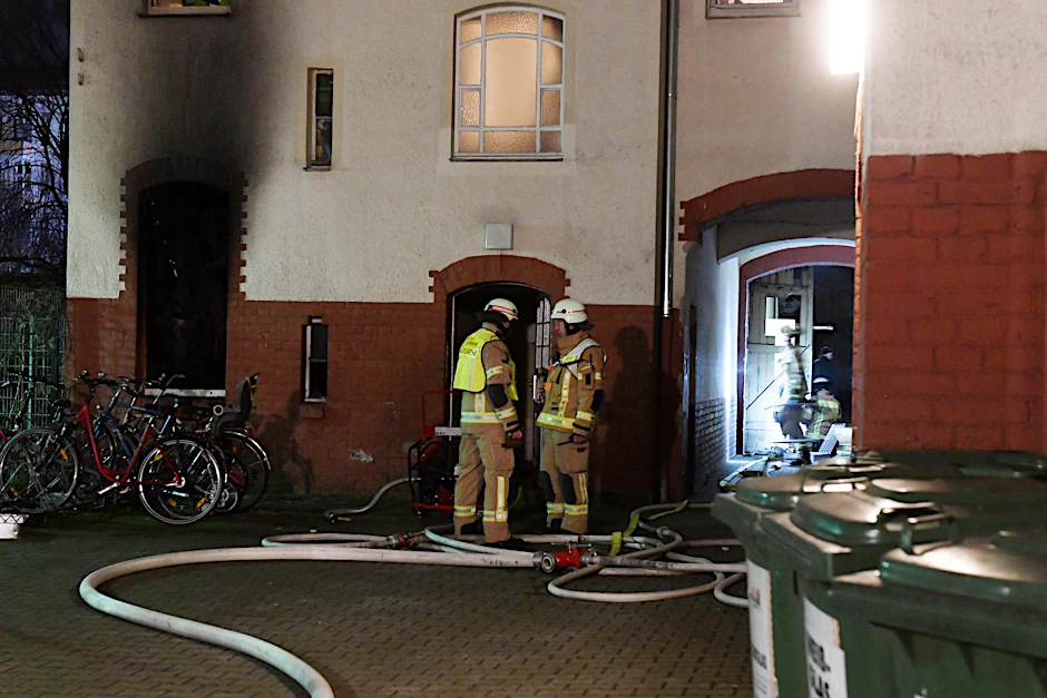 In einem Hinterhaus in der Exerzierstraße ist am 31. Januar 2018 ein Feuer ausgebrochen.