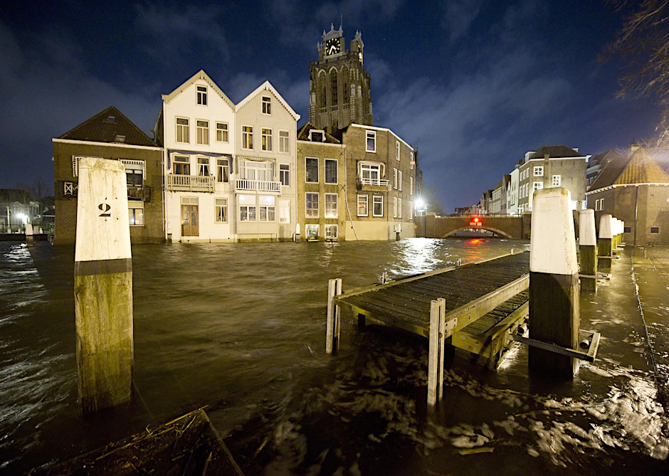Hochwasser in Dordrecht im Januar 2012.