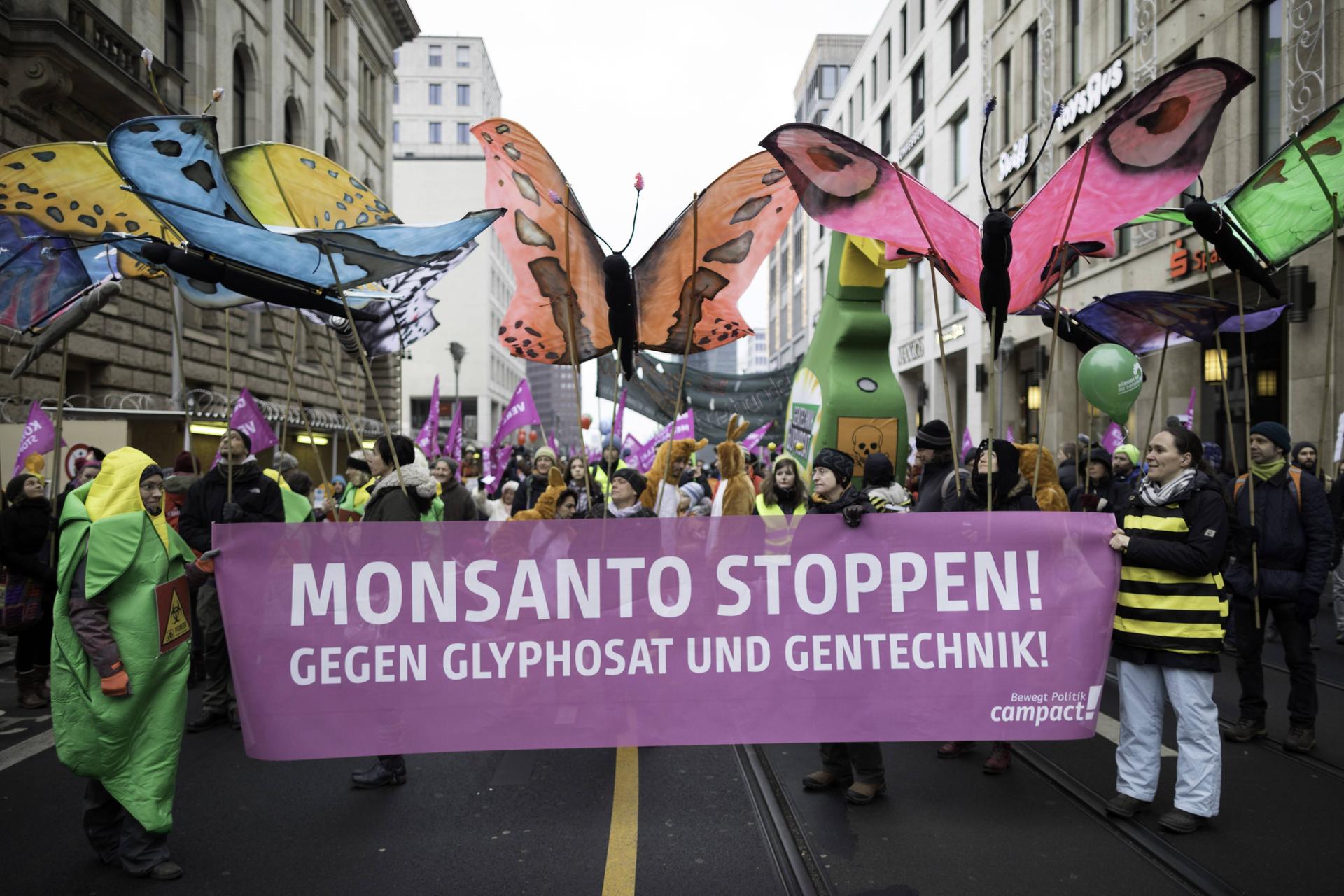Mehrere zentausend Menschen protestieren 2017 für gesundes Essen, bäuerlich-ökologischere Landwirtschaft und fairen Handel.