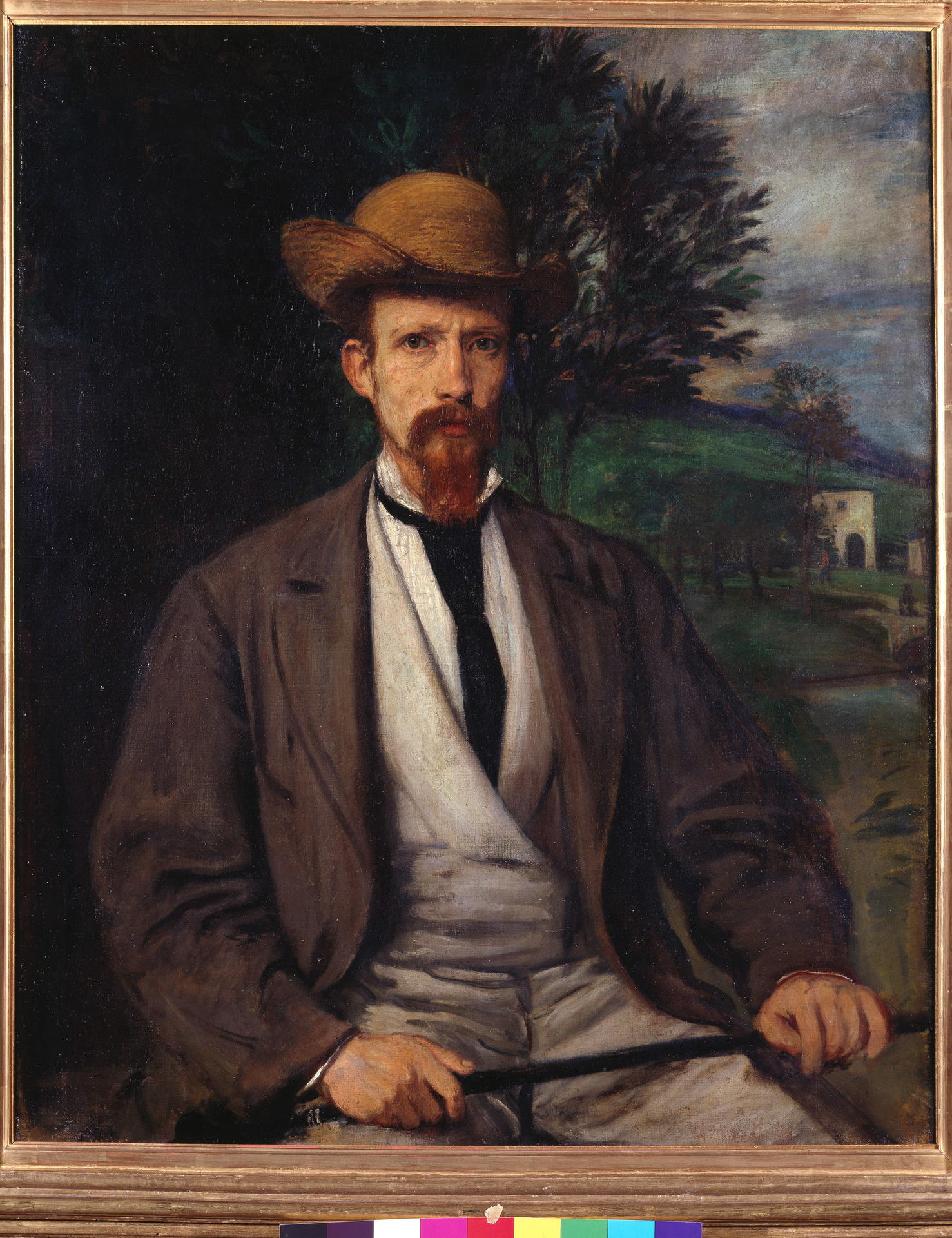 Hans von Marées „Selbstbildnis mit gelbem Hut“.