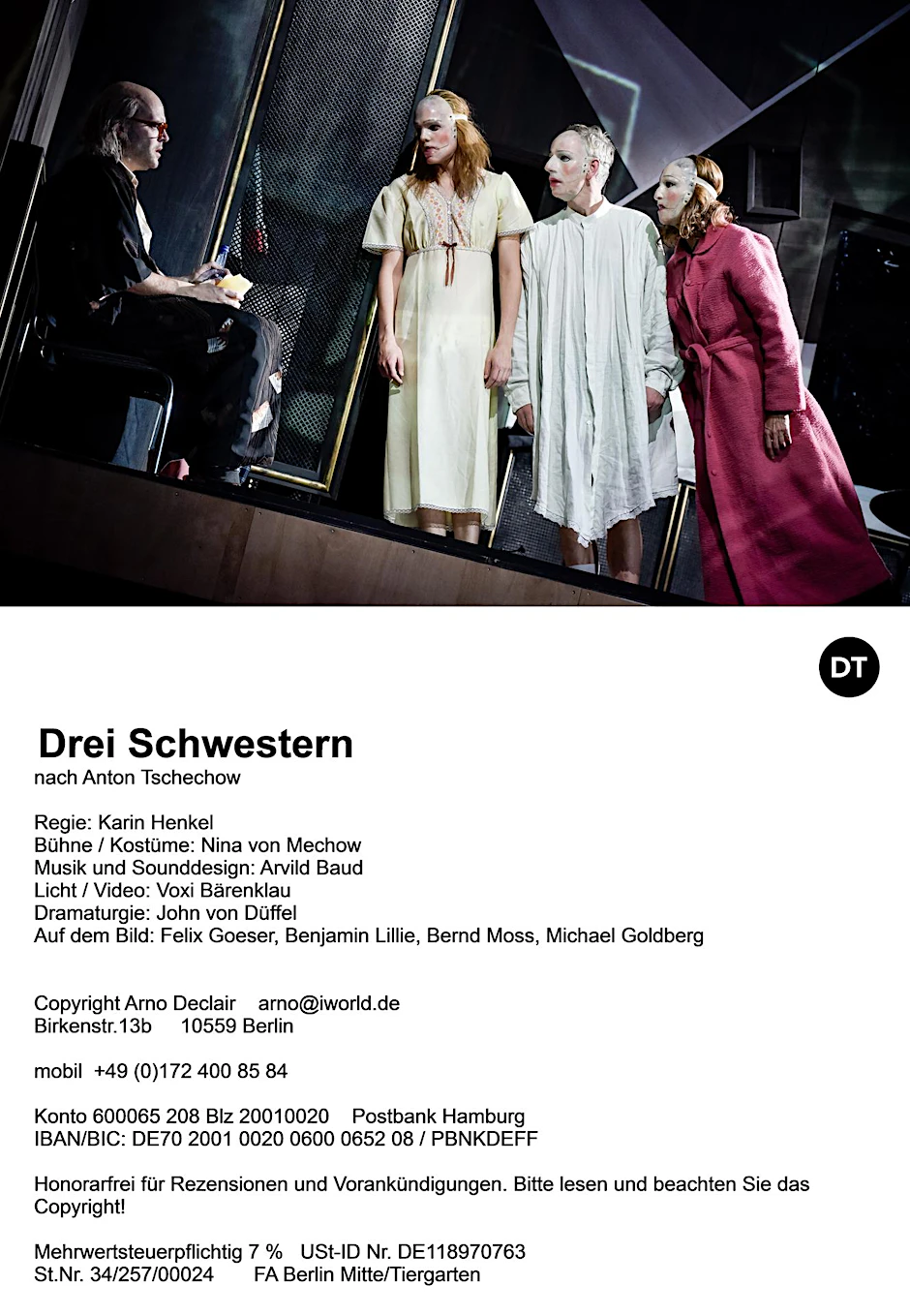 Benjamin Lillie, Bernd Moss und Michael Goldberg (v. l.) spielen die drei Schwestern. Und die Männer, die jene lieben oder nicht, gleich mit.
