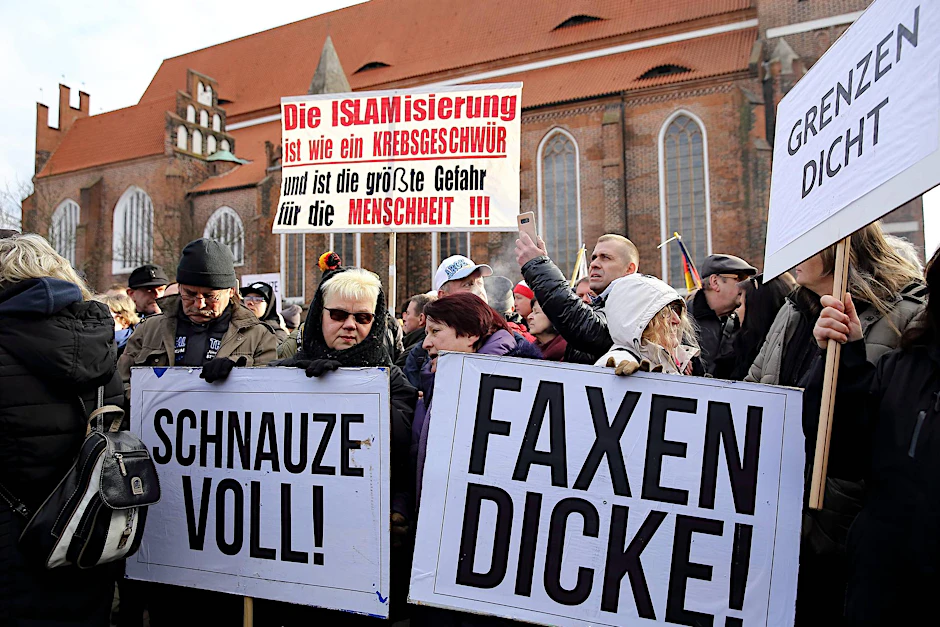 Demo in Cottbus am 3. Februar 2018. Symbolbild. 
