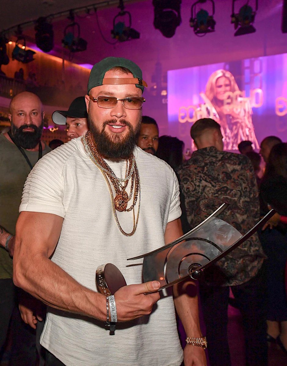 Skandal-Rapper Kollegah mit Echo bei der Aftershow-Party am 12.04.2018. 