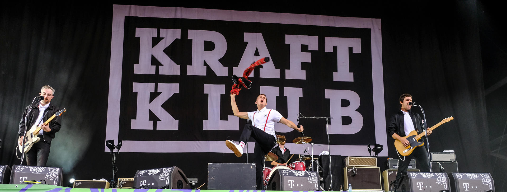 Felix Kummer mit Kraftklub bei Lollapalooza in Berlin. 