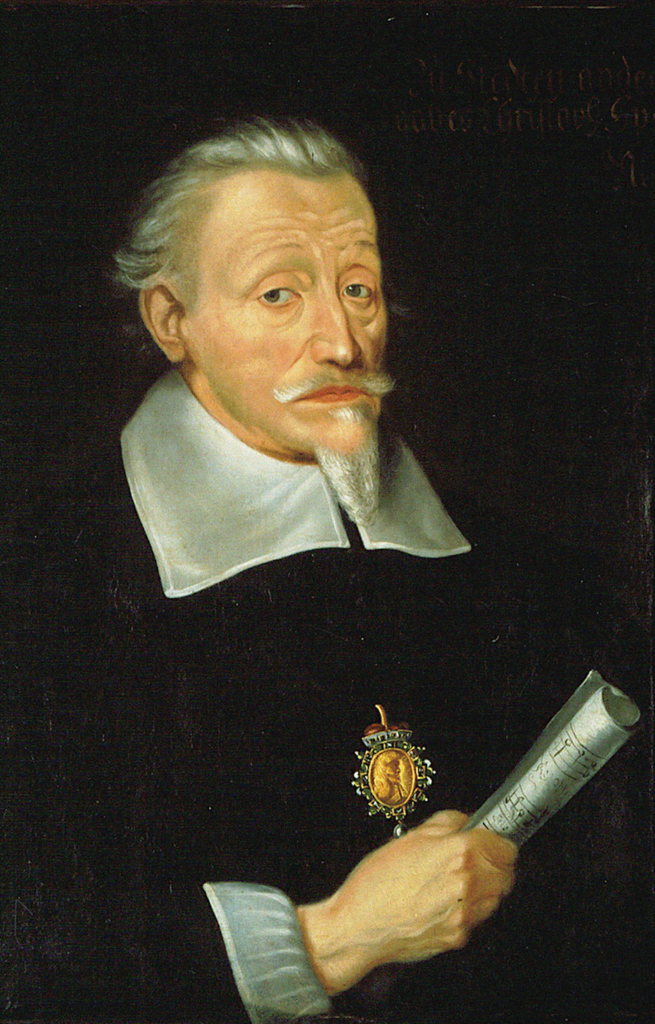 So wurde Heinrich Schütz etwa 1650 porträtiert.  