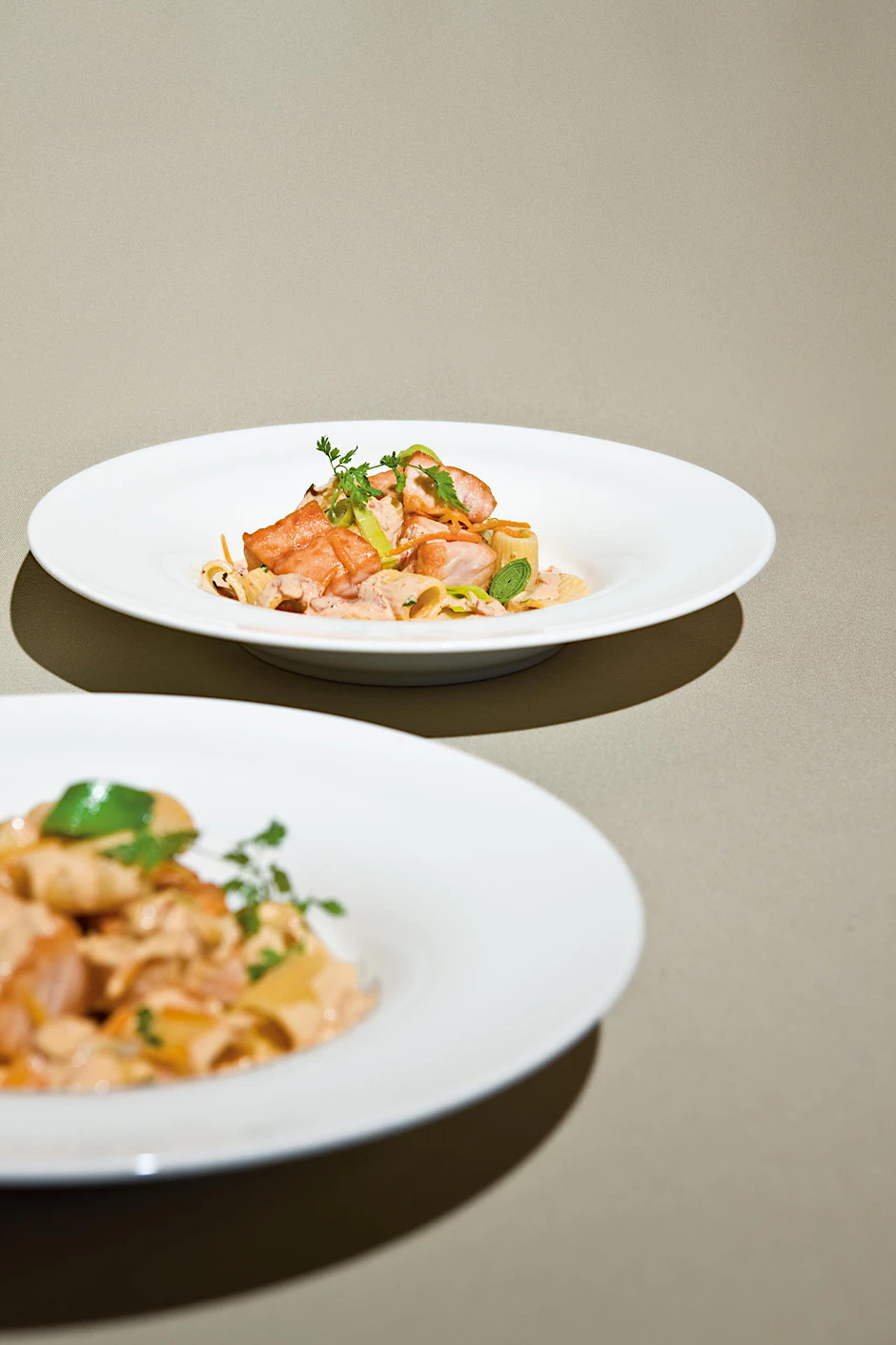 Rezept der Woche: Rigatonie mit Lachs. 