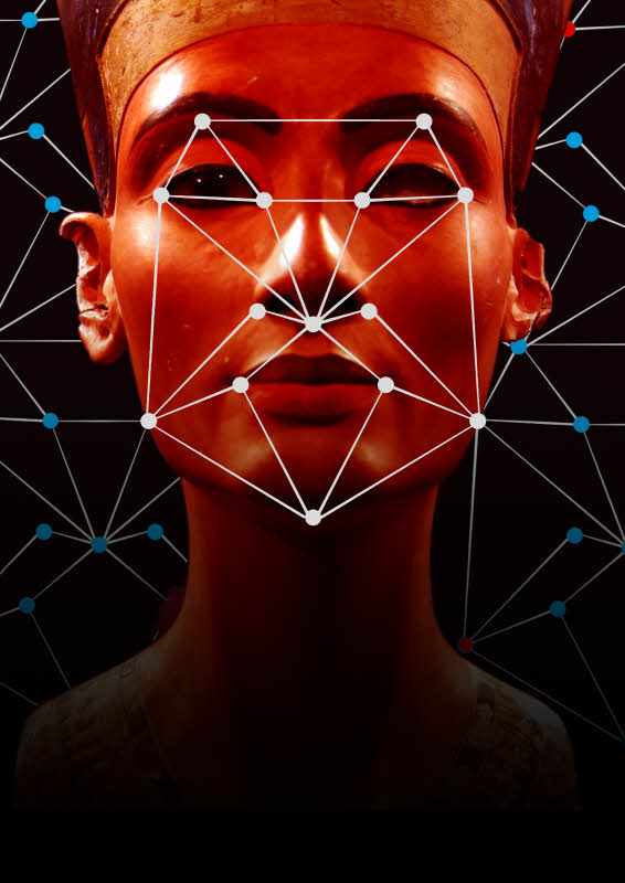 Gesichtserkennung. Was sind markante Punkte im Gesicht? Auch bei Nofretete lässt sich das feststellen.