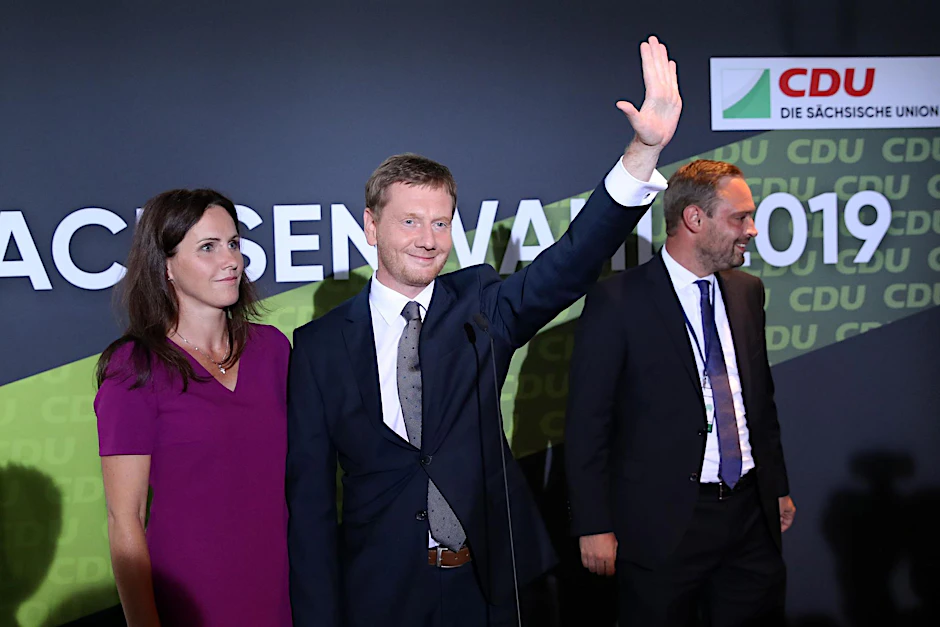 Sachsens Ministerpräsident Michael Kretschmer feiert CDU-Sieg bei der Landtagswahl