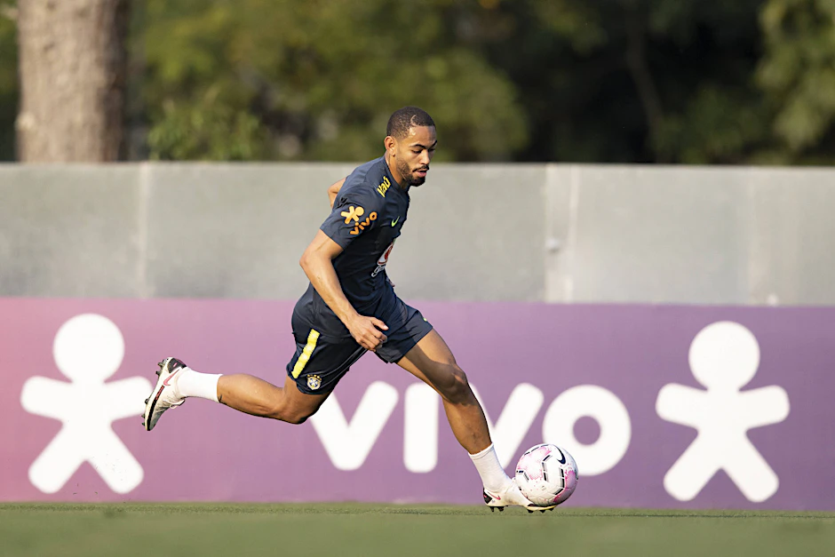 Bisher durfte Herthas Matheus Cunha bei der Nationalmannschaft Brasiliens nur trainieren.