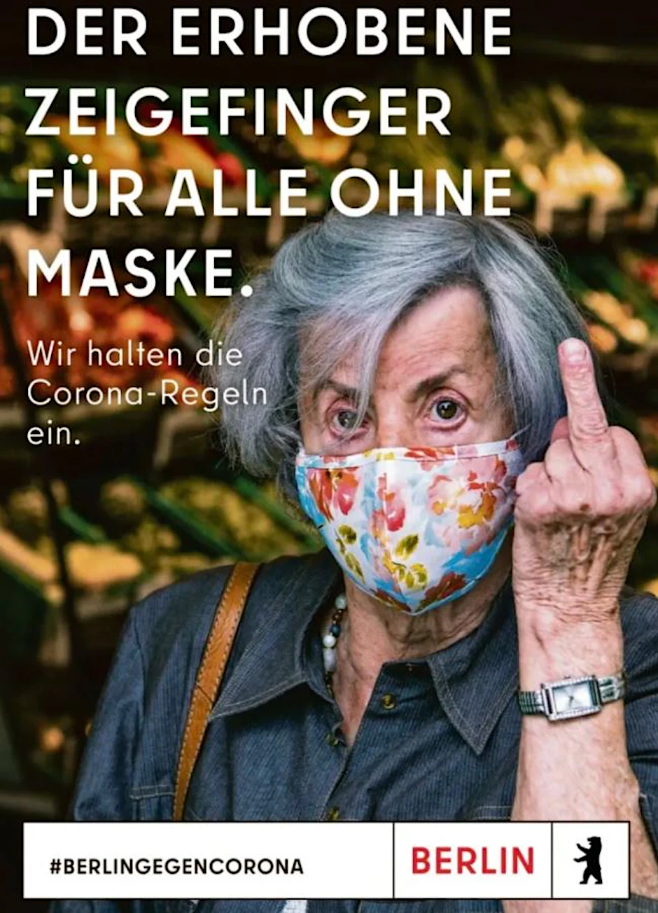 Mit diesem Motiv wirbt der Berliner Senat für die Einhaltung der Corona-Regeln in Berlin.