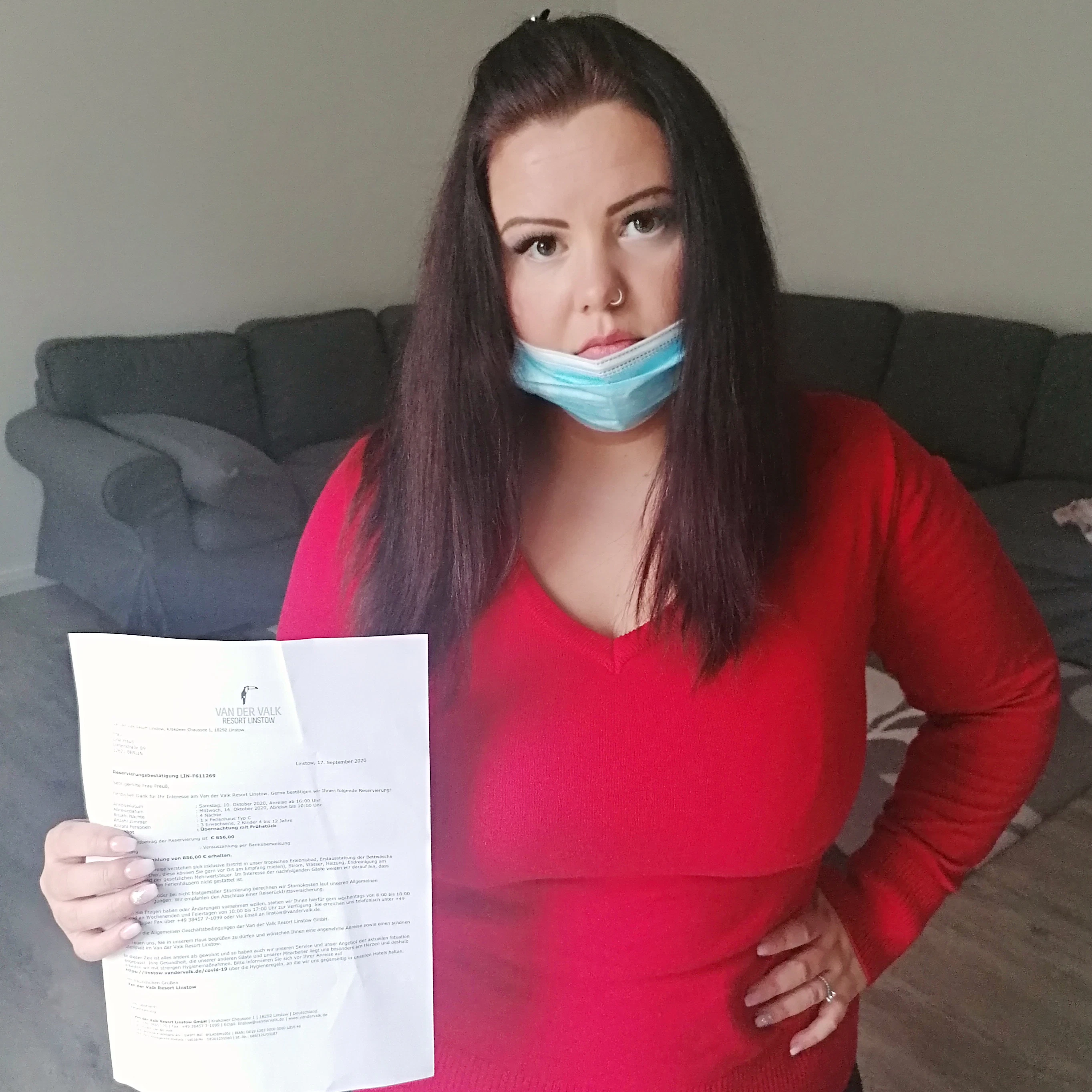Lina P. hofft, dass sich das Hotel doch noch kulant zeigt.
