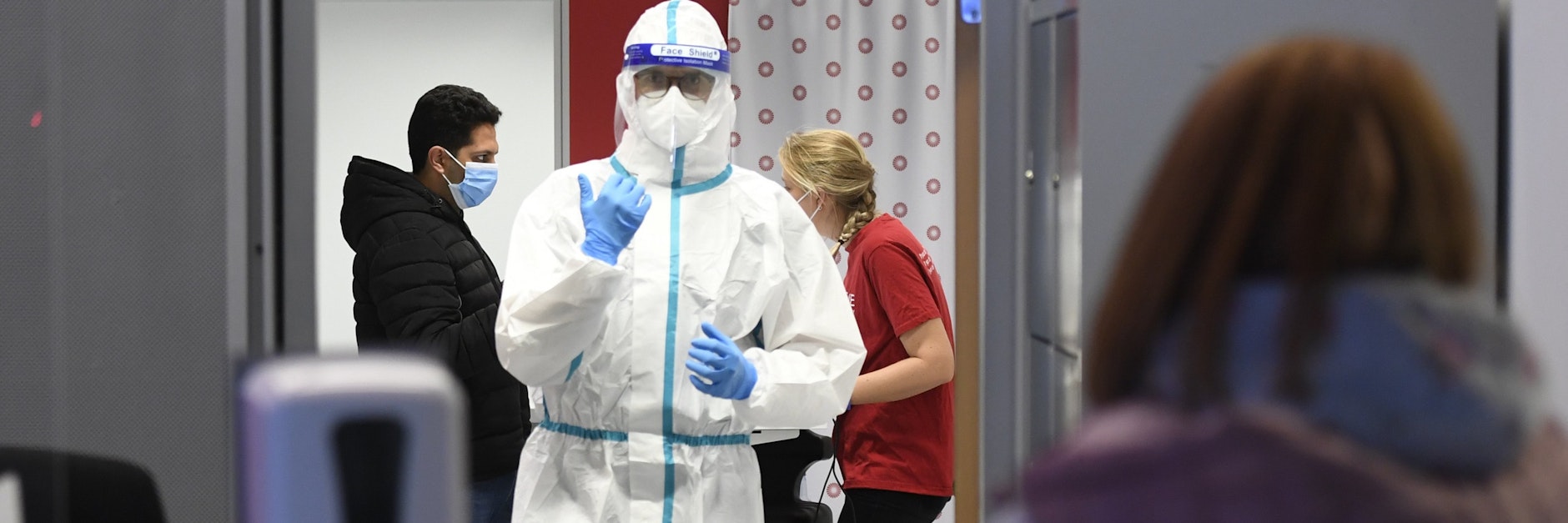 Corona-Testzentrum am Flughafen Düsseldorf