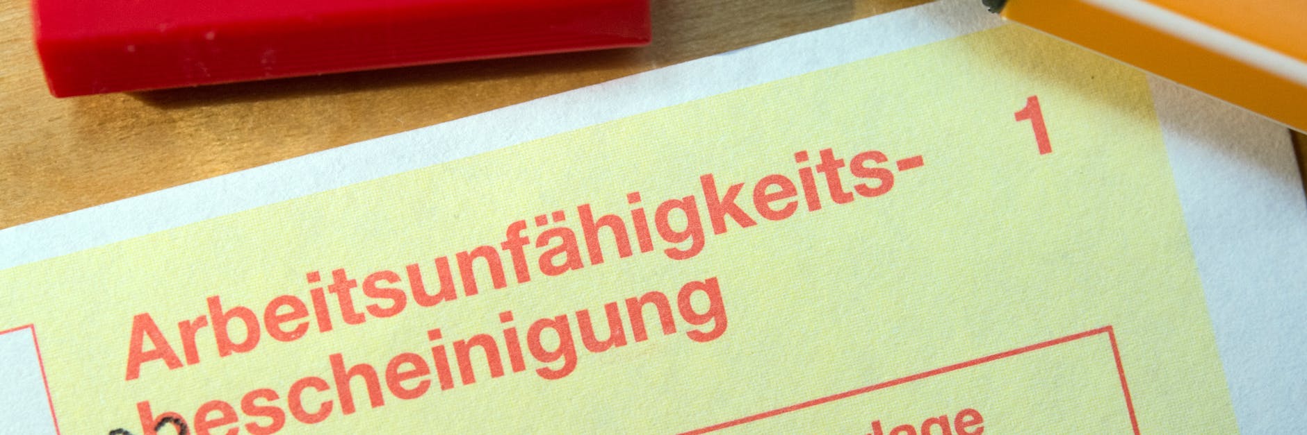 Eine Arbeitsunfähigkeitsbescheinigung<br>