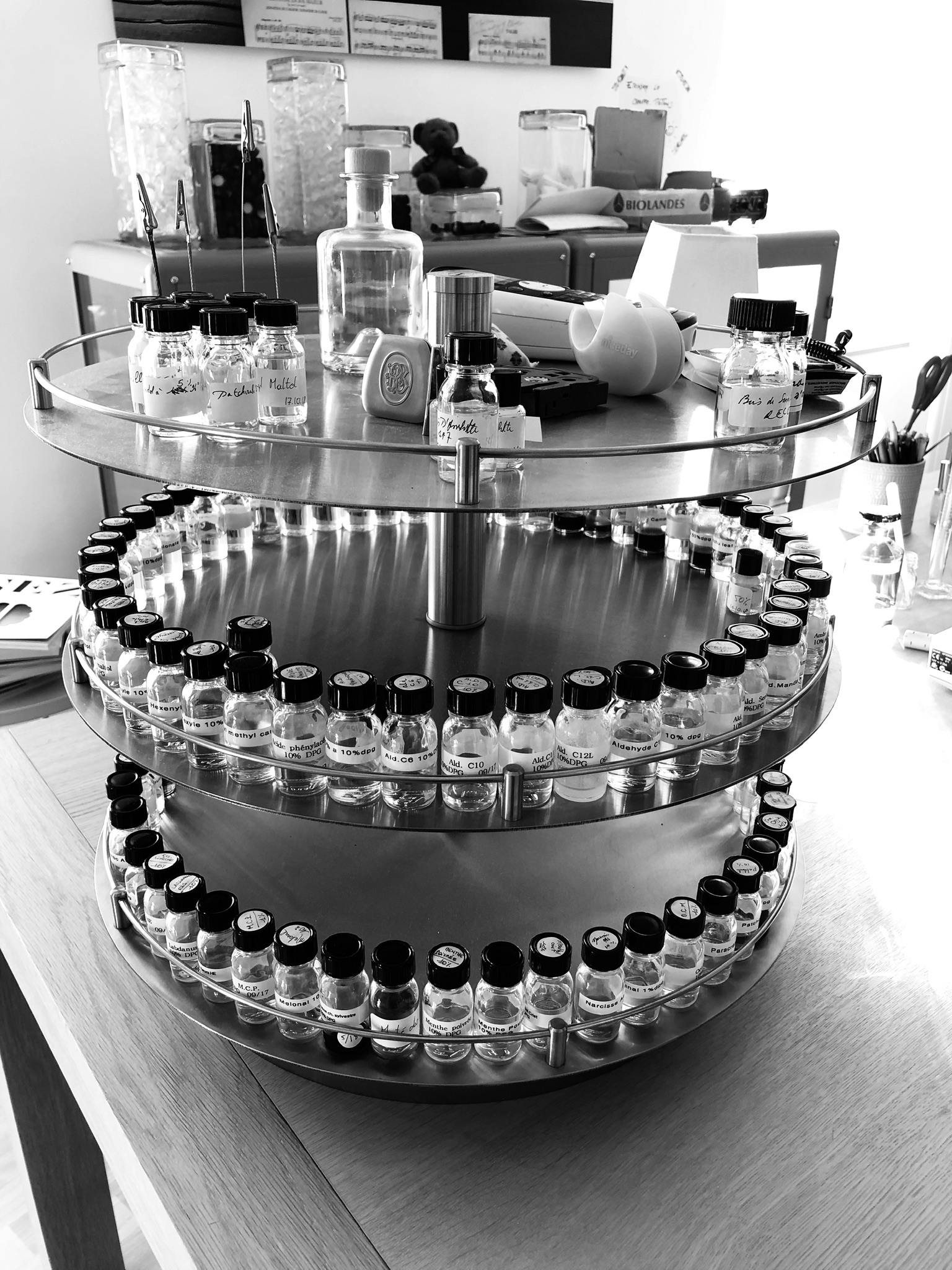 Die Palette einer Meister-Nase: das Duftkarussell von Jean-Claude Ellena im französischen Spéracèdes bei Grasse.