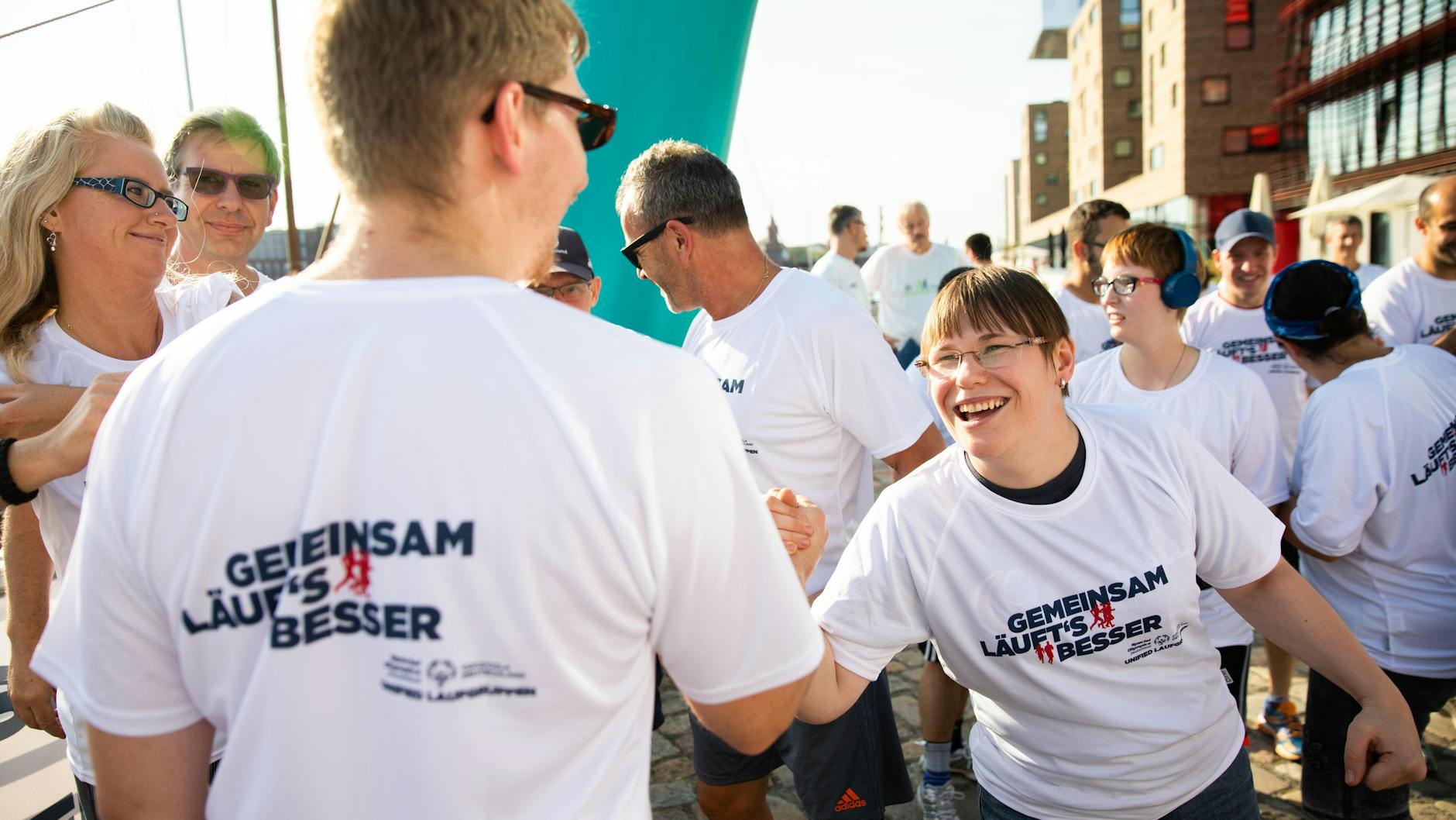 Ein wichtiges Ziel des Laufprojekts: die Förderung des gesellschaftlichen Zusammenhalts zwischen nicht und geistig behinderten Läufern.