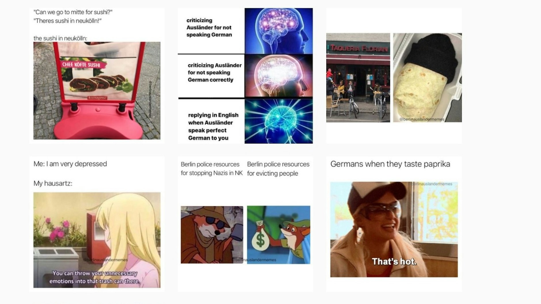 Avoiding paprika, Florians and <em>tee trinken</em> is impossible in Berlin – now they're on Instagram too. 