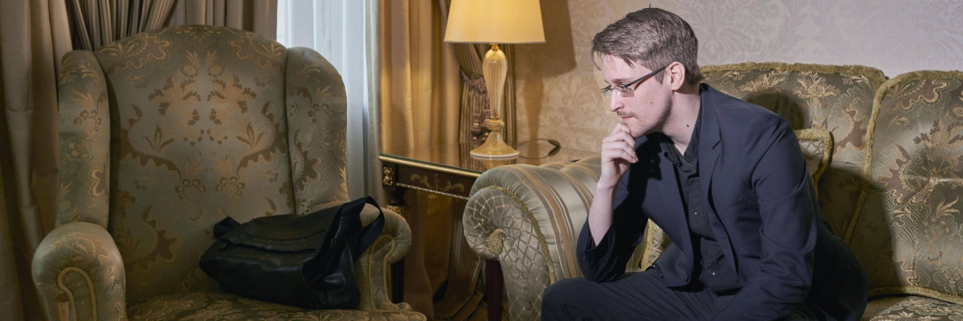 Edward Snowden bei einem Interview in Moskau