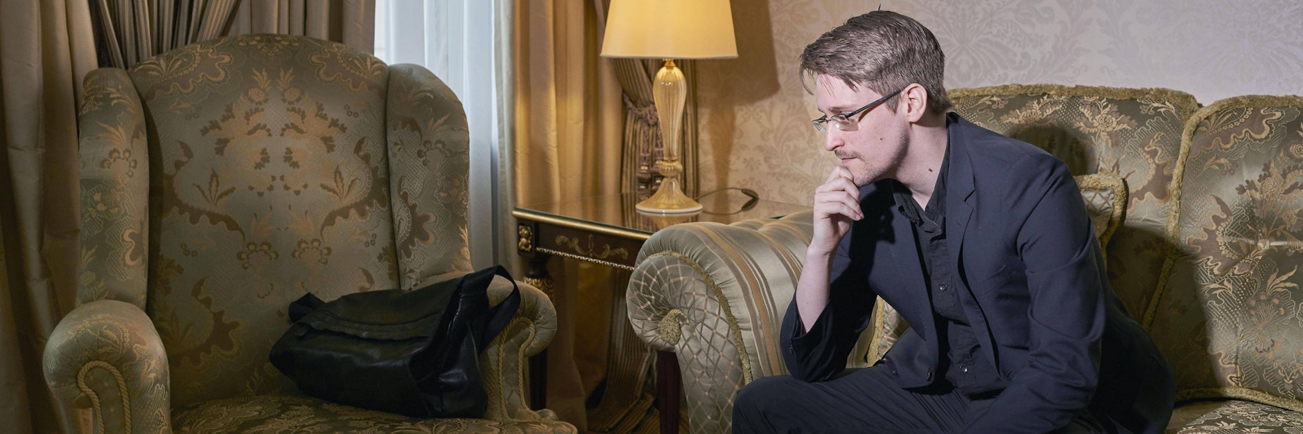 Edward Snowden bei einem Interview in Moskau