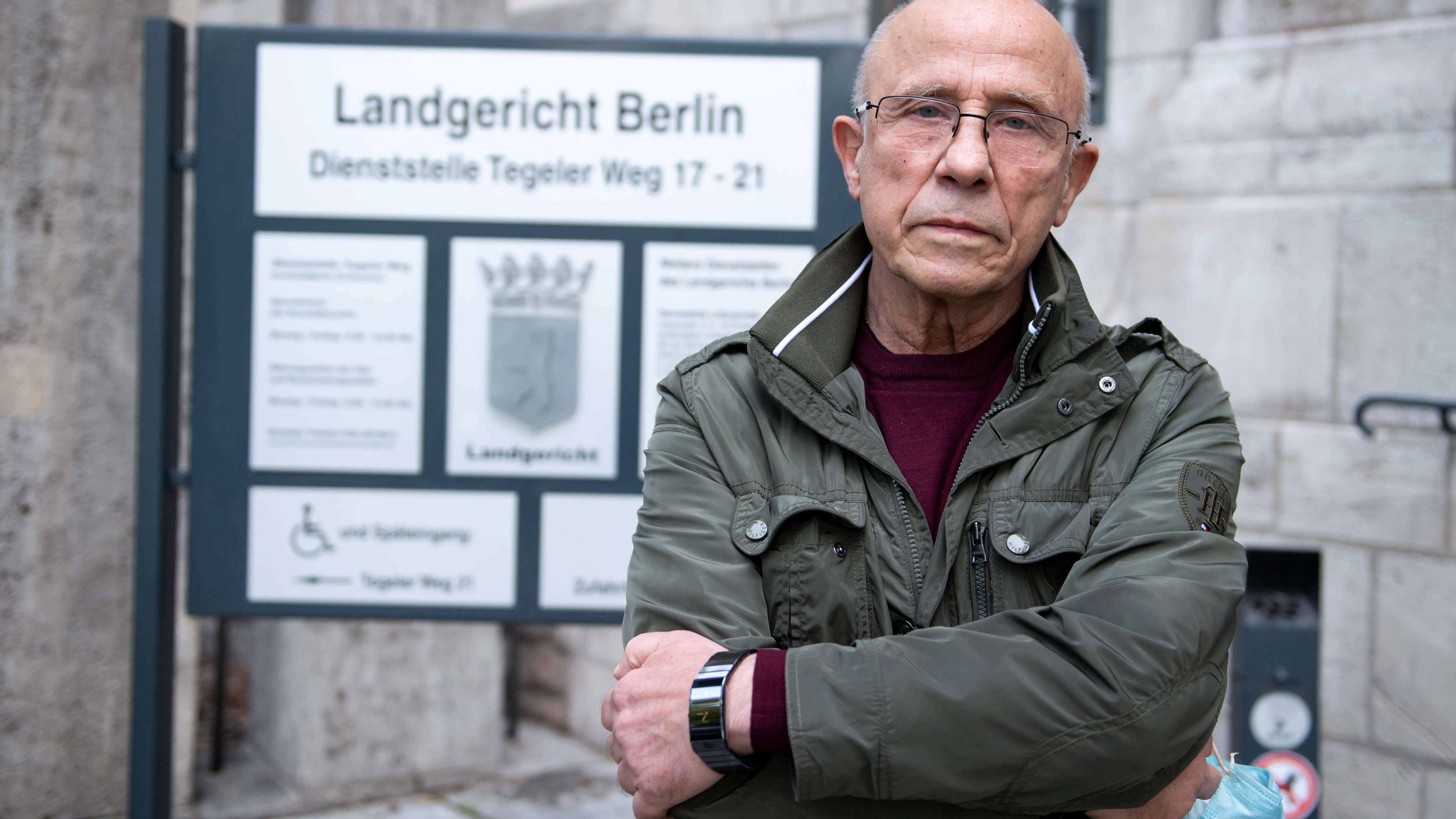 Gastwirt Norbert Finke, Chef der Kult-Kneipe „Das Klo“, vor dem Landgericht Berlin.&nbsp;