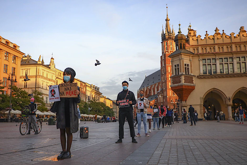 Protest gegen die Verschärfung des Abtreibungs-Verbots in Krakau.
