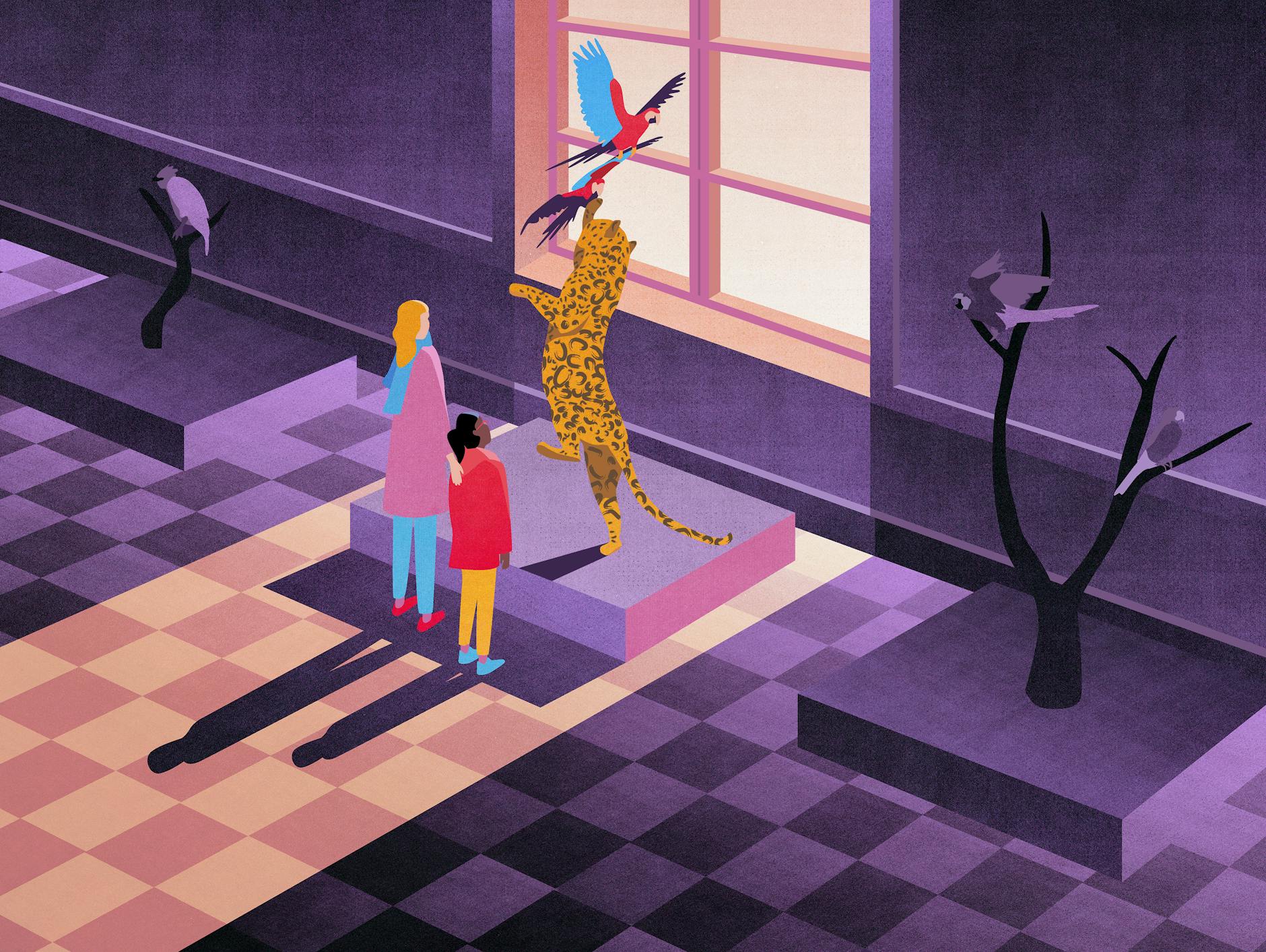 Sonali und die Autorin Anna Opel im Naturkundemuseum Berlin.