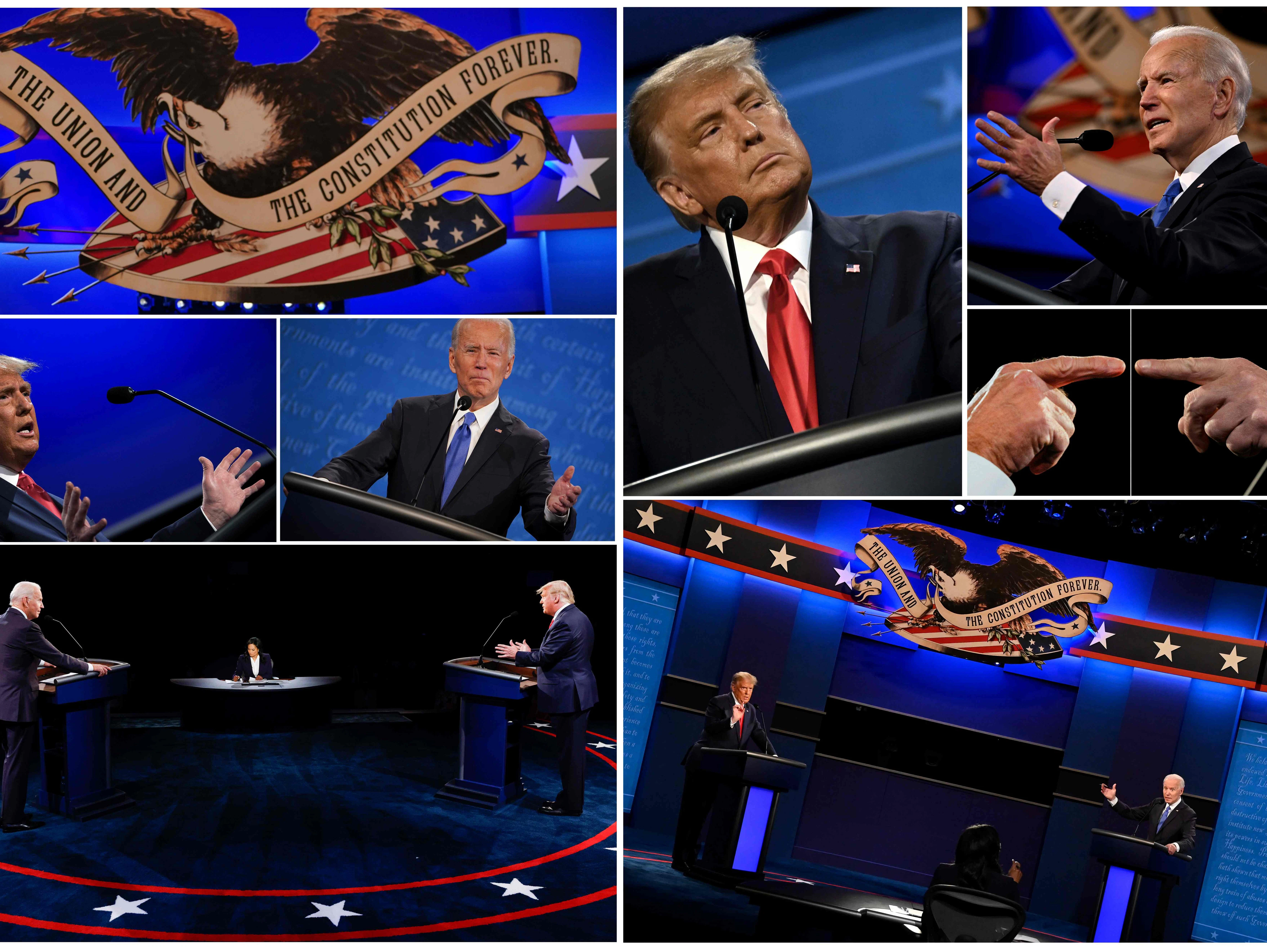 Szenen aus dem letzten TV-Duell: US-Präsident Donald Trump and sein demokratischer Herausforderer Joe Biden kamen in der Nacht zu Freitag in der Belmont University in Nashville, Tennessee zusammen.