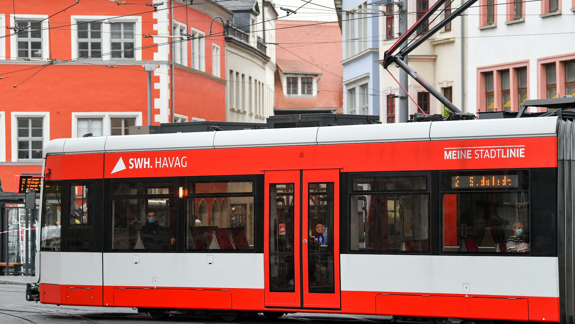 Straßenbahn in Halle an der Saale.