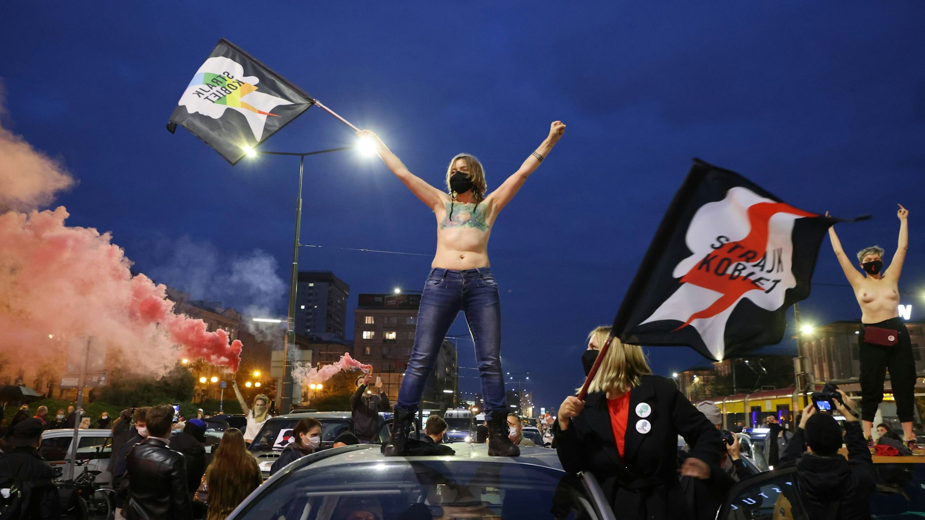 Auch in Warschau kam es am 26. Oktober 2020 zu heftigen Protesten gegen die neue Verschärfung des Abtreibungsverbots.