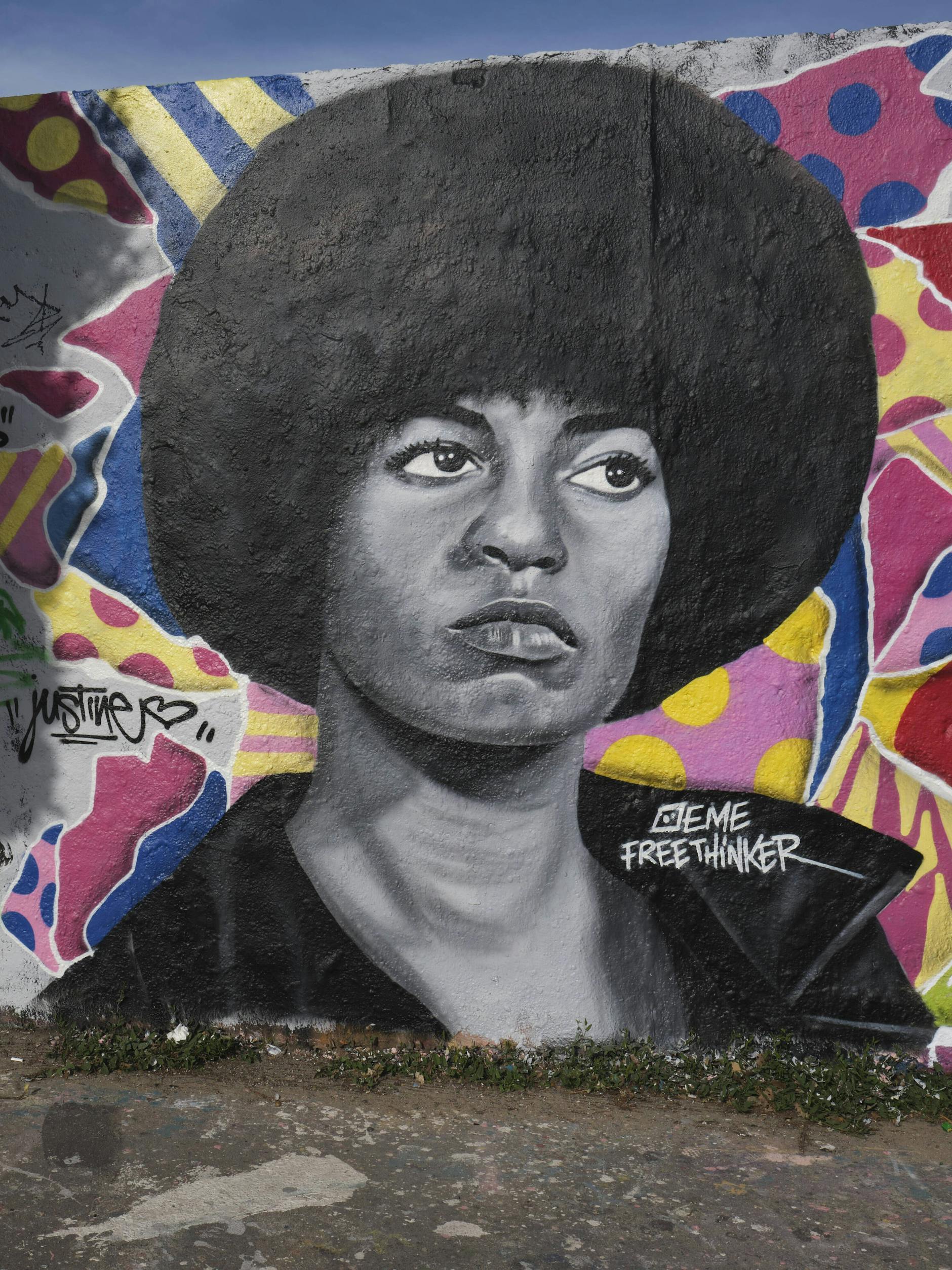 Graffiti von Angela Davis im Berliner Mauerpark