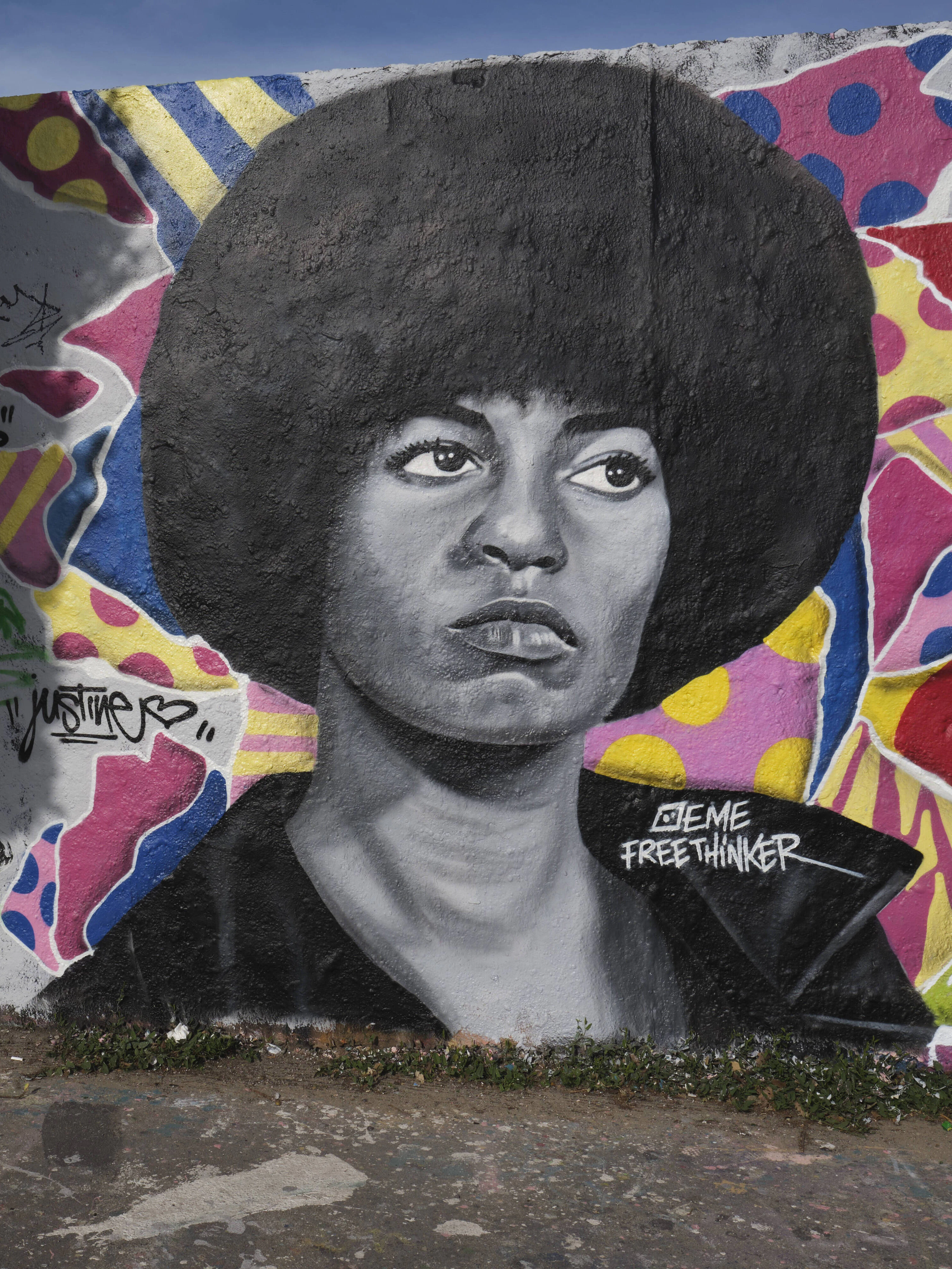 Graffiti von Angela Davis im Berliner Mauerpark
