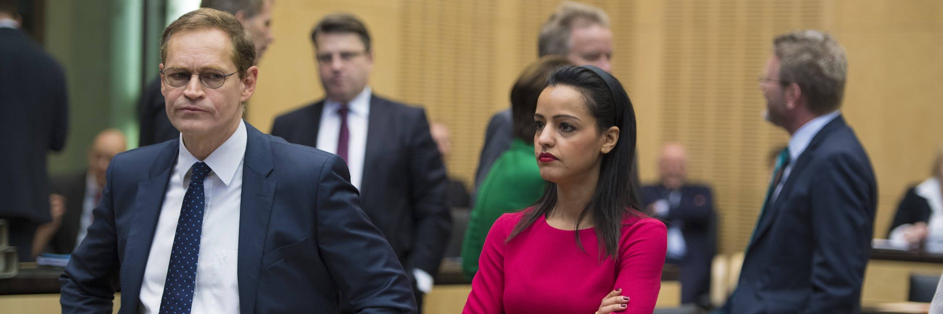 Berlins Regierender Bürgermeister Michael Müller und Staatssekretärin Sawsan Chebli.
