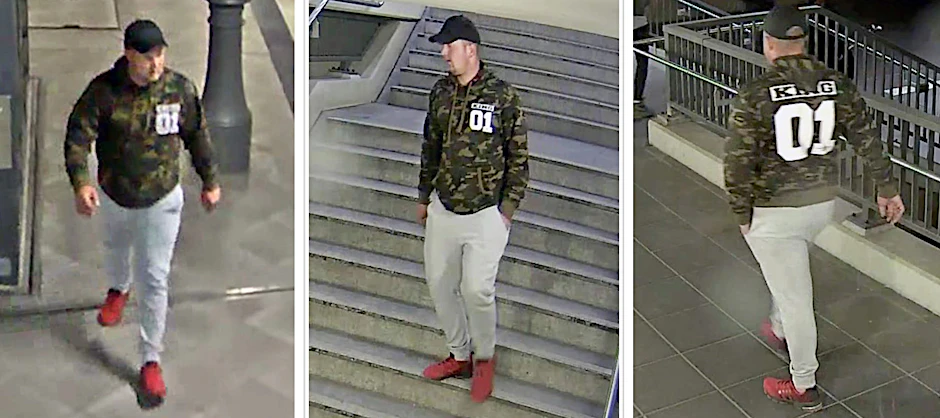 Diese Standbilder aus einer Überwachungskamera zeigen den Tatverdächtigen.