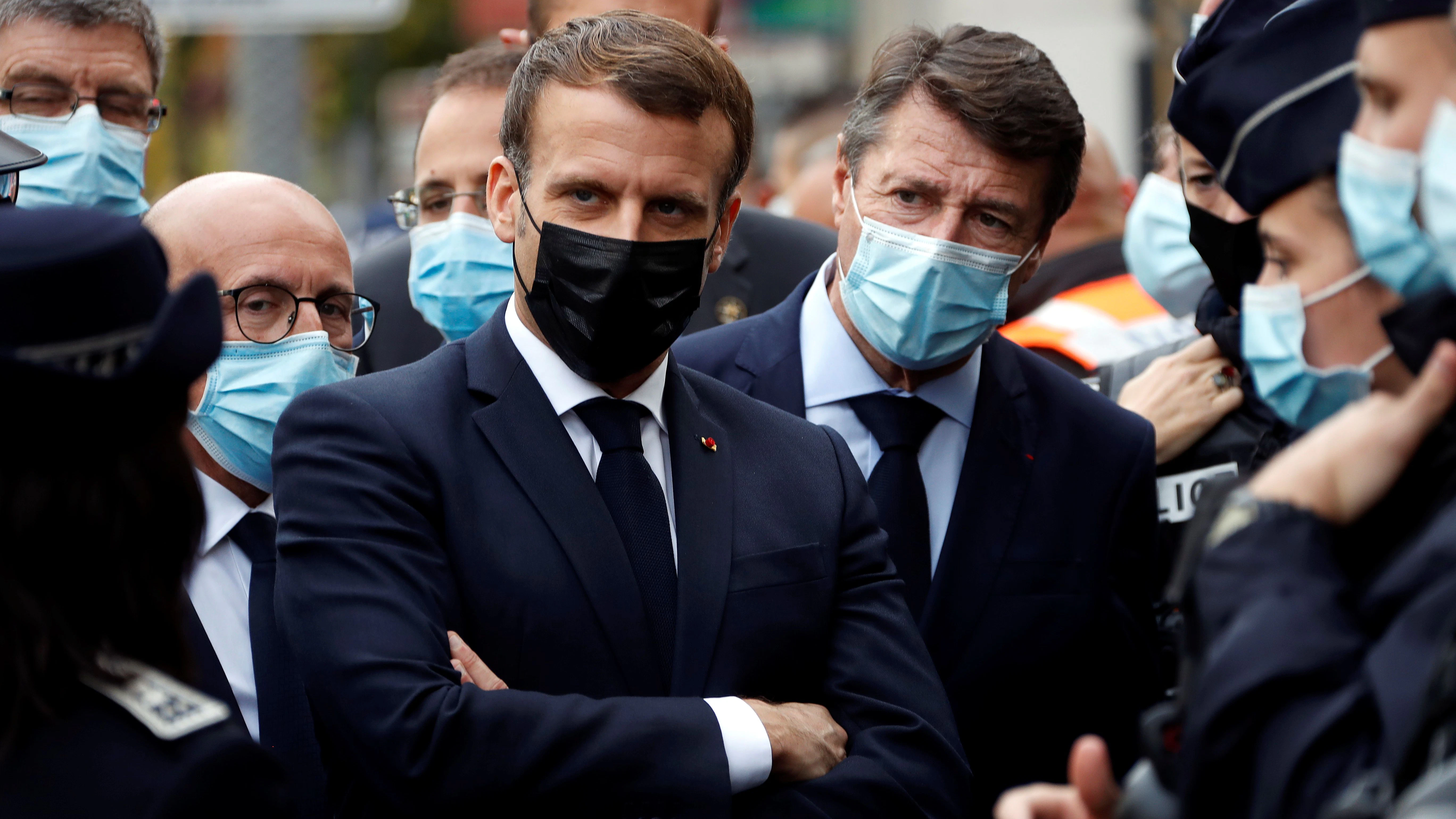 Staatschef Emmanuel Macron reiste nach dem blutigen Attentat nach Nizza.&nbsp;