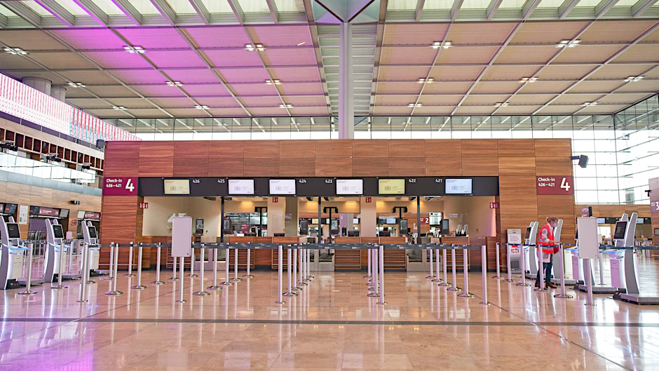 Endlich bald in Betrieb: Der Check-in-Counter des BER.