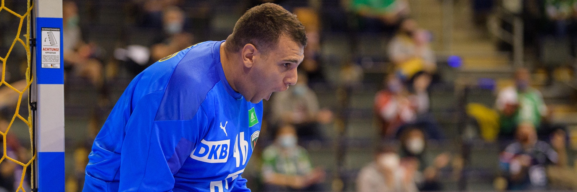 Füchse-Torwart Dejan Milosavljev hielt mit seinen zahlreichen Paraden den Sieg in Nordhorn fest.