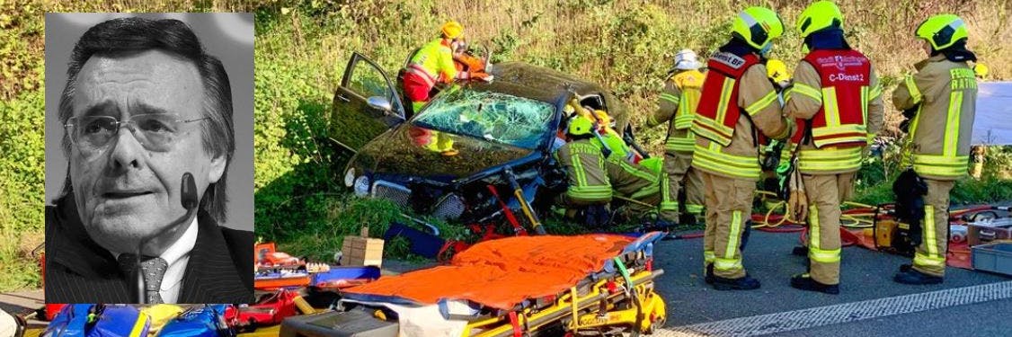 Mit seinem Bentley kam Mario Ohoven von der Fahrbahn ab.