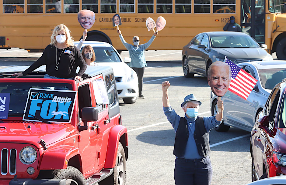 Unterstützer&nbsp;Joe Bidens am 31. Oktober in North Carolina.